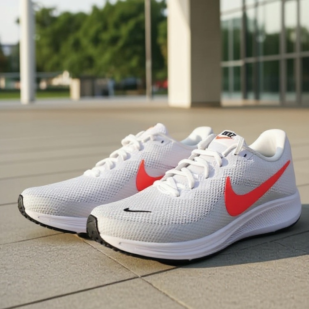 Nike White and Red Athletic Shoes